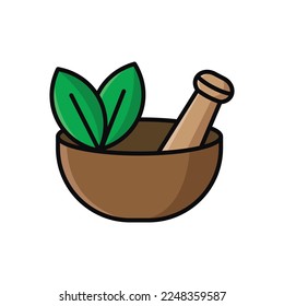 mortar and pestle icon vector design template in white background