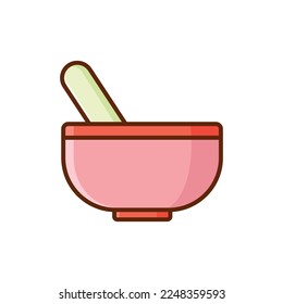 plantilla de diseño de vectores de iconos de mortero y almirez en fondo blanco