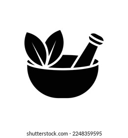 mortar and pestle icon vector design template in white background