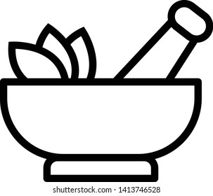Mortar and pestle Icon Vector Illustration Logo Template