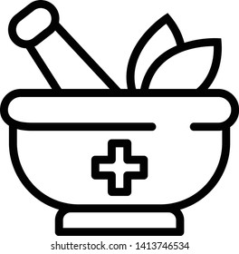 Mortar and pestle Icon Vector Illustration Logo Template
