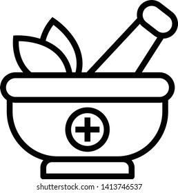 Mortar and pestle Icon Vector Illustration Logo Template