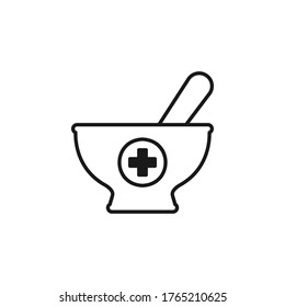 Mortar and pestle icon vector illustration