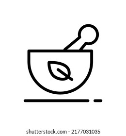 Mörtel und Pestle Symbol Vektorgrafik Logo Vorlage für viele Zwecke. Einzeln auf weißem Hintergrund.