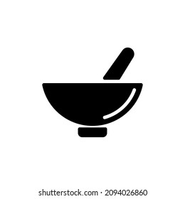 Icono MORTAR Y PESTLE en vector. Logotipo