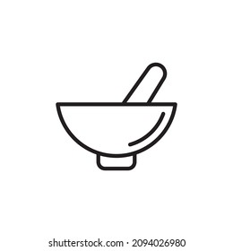MORTAR AND PESTLE icon in vector. Logotype