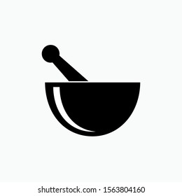 Mortar and Pestle Icon - Vector, Sign and Symbol for Design, Presentation, Website or Apps Elements.  