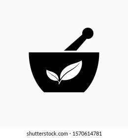 Mortar and Pestle Icon - Vector, Sign and Symbol for Design, Presentation, Website or Apps Elements.  