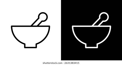 Mortar pestle icon vector for web, computer and mobile apps