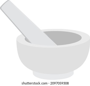 Mortar pestle, illustration, vector on a white background.