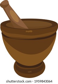 Mortar and Pestle isolated vector
