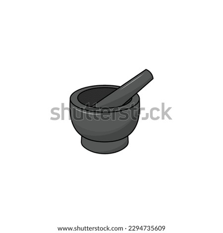 Mortar and pestle isolated vector graphics