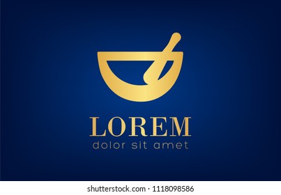 Mortar And Pestle Logo Vector