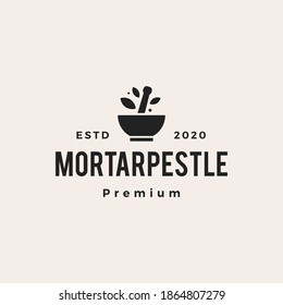 mortar pestle medical bowl hipster vintage logo vector icon illustration