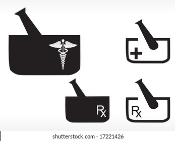 Mortar And Pestle With Medical Logo