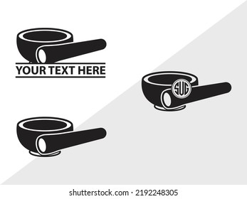 Mortar And Pestle Monogram SVG Printable Vector Illustration