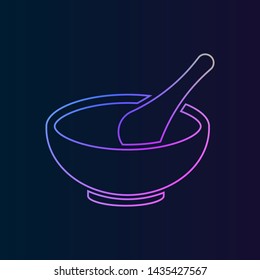 The mortar and pestle nolan icon. Simple thin line, outline vector of Medicine icons for UI and UX, website or mobile application