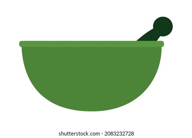 mortar and pestle on white background