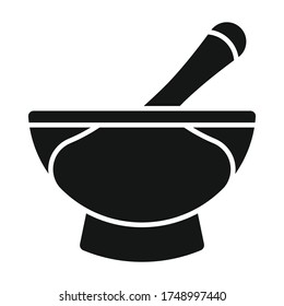 Mortar and pestle pharmacy flat icon for apps and websites