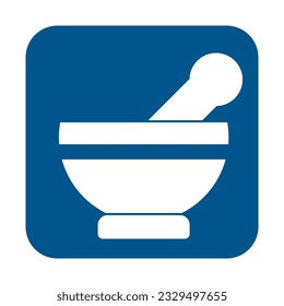 Icono plano de mortero y almirez para aplicaciones y sitios web