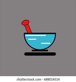 Mortar and pestle pharmacy flat icon for apps and websites