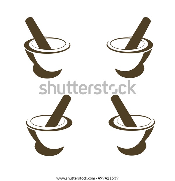 Mortar Pestle Pharmacy Icon Stock Vector Royalty Free 499421539