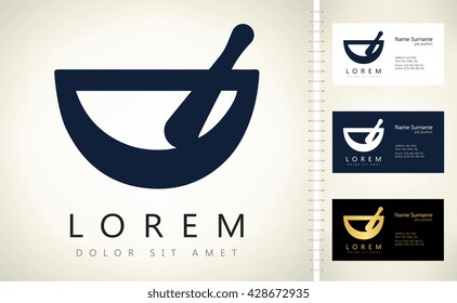 Mortar and pestle pharmacy logo