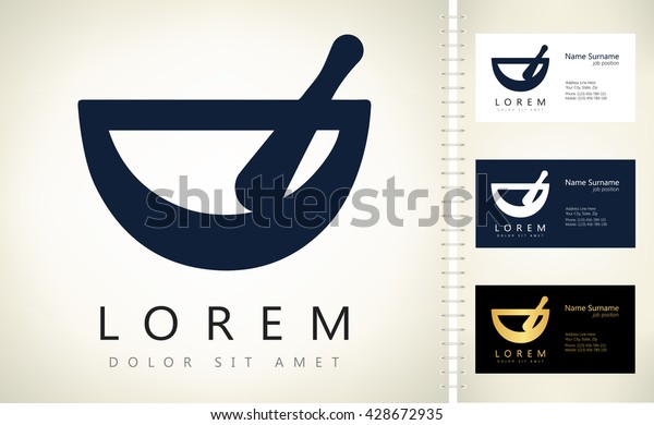 Mortar Pestle Pharmacy Logo Stock Vector Royalty Free 428672935