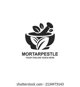 Vector del logotipo de la farmacia mortero y almirez