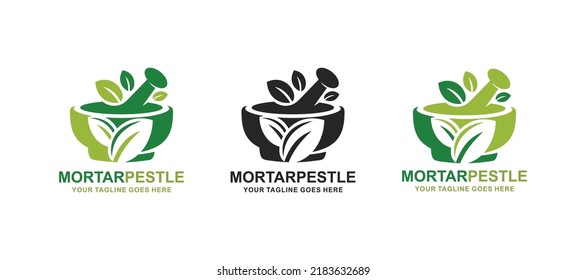 Mortar and pestle pharmacy logo vector