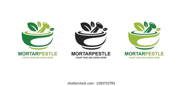 Mortar And Pestle Pharmacy Logo Vector