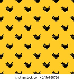 Mortar and pestle pharmacy pattern seamless vector repeat geometric yellow for any design