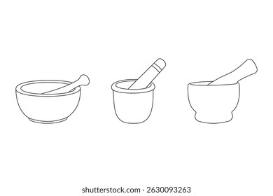 Mortar and pestle set illustration 