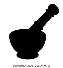 Mortar and pestle silhouette vector icon sign symbol illustration design.
