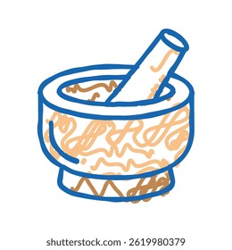 mortar pestle tool doodle icon sketch vector. mortar pestle tool sign. isolated symbol illustration