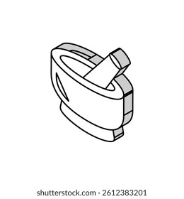 mortar pestle tool isometric icon vector. mortar pestle tool sign. isolated symbol illustration
