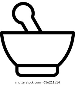 Mortar Pestle Vector Icon