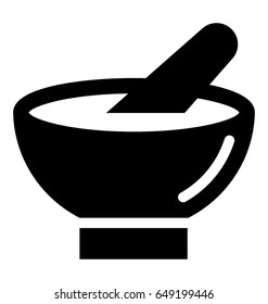 Mortar Pestle Vector Icon