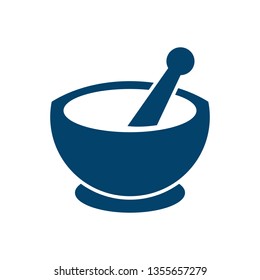 Mortar and pestle vector icon. filled flat sign for mobile concept and web design