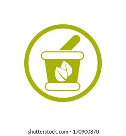 Mortar and Pestle vector icon isolated.