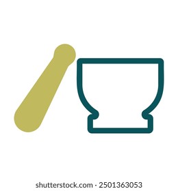 Mortar and Pestle vector icon. Kitchen appliance. Graph symbol for cooking web site design, logo, app, UI