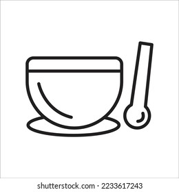 Mortar und Pestle Vektorsymbol. Laboratorium, Symbol für Analysegeräte. Bearbeitbare Illustrationen