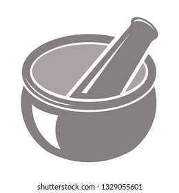 Mortar and pestle, vector logo icon
