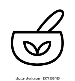 mortar pestle vector thin line icon 