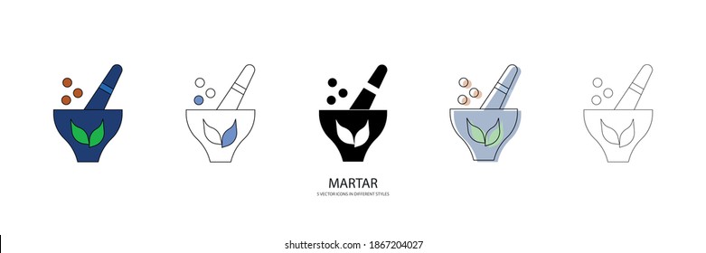 mortar and pestle vector type icon