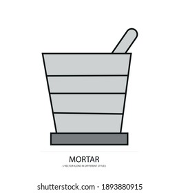 mortar and pestle vector type icon