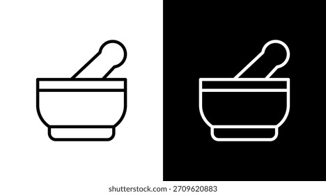 Mortero y pedestal blanco Icon Set Design