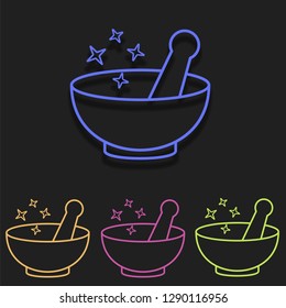 Mortar and pestles icon in multi color. Simple glyph vector of Magic set for UI and UX, website or mobile application on white background