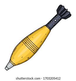 Mortar-Muschel einzeln auf weißem Hintergrund. Vektorillustration von Mortar-Bomben
