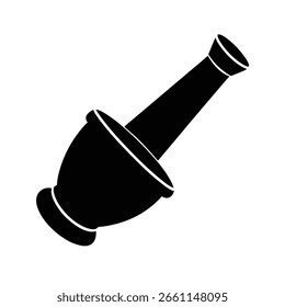Mortero para la ilustración de Arte vectorial de silueta de molienda de especias